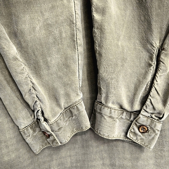 Bella Dahl Moss Green Long Sleeve Shirt Dress - Picture 5 of 13